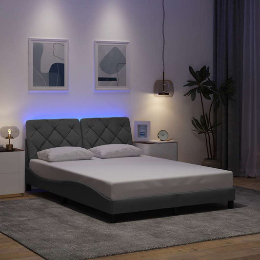 Giroletto con LED senza Materasso Grigio Chiaro 140x190 cm