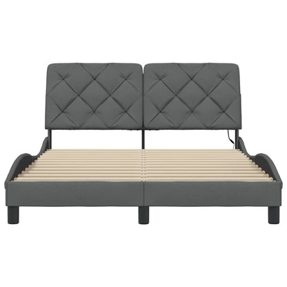 Giroletto con LED senza Materasso Grigio Scuro 140x190 cm - homemem39