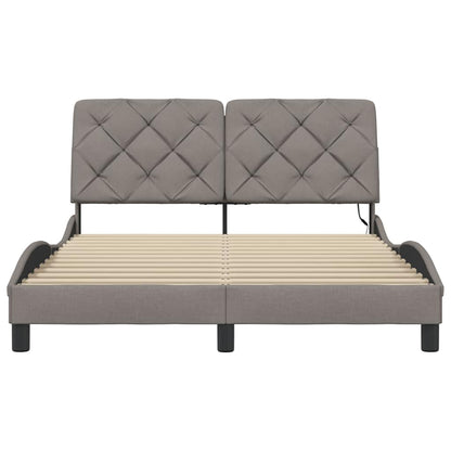 Giroletto con LED senza Materasso Tortora 140x190 cm in Tessuto - homemem39