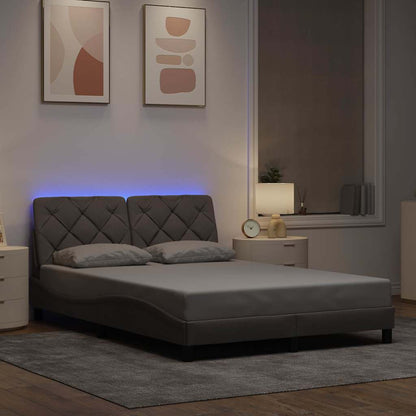 Giroletto con LED senza Materasso Tortora 140x190 cm in Tessuto