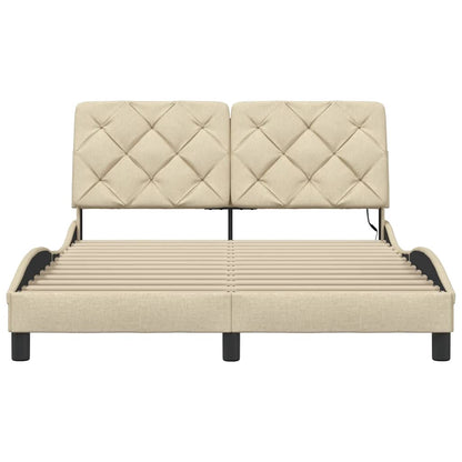 Giroletto con LED senza Materasso Crema 140x190 cm in Tessuto - homemem39