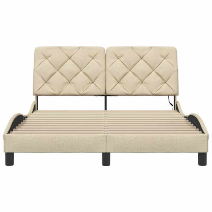 Giroletto con LED senza Materasso Crema 140x200 cm in Tessuto - homemem39