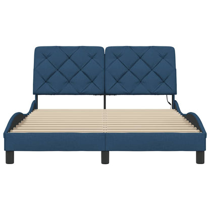 Giroletto con LED senza Materasso Blu 140x200 cm in Tessuto - homemem39