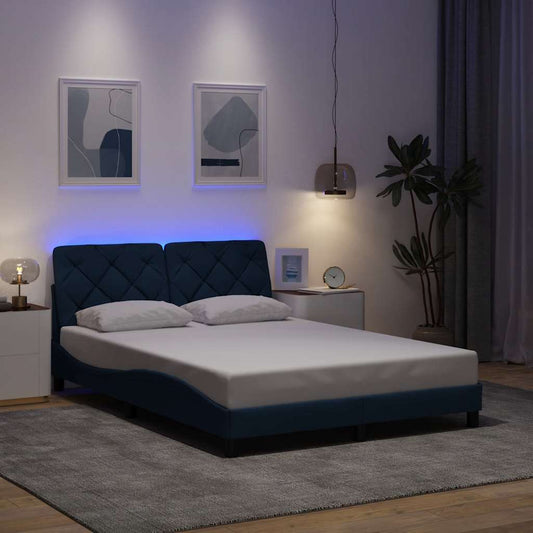 Giroletto con LED senza Materasso Blu 140x200 cm in Tessuto - homemem39