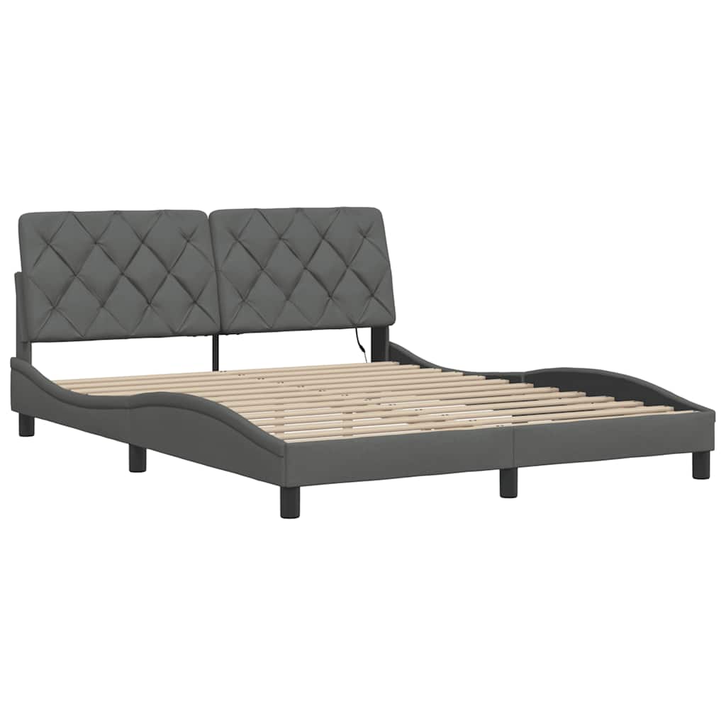 Giroletto con LED senza Materasso 160x200 cm Tessuto - homemem39