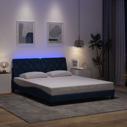 Giroletto con LED senza Materasso Blu 160x200 cm in Tessuto - homemem39