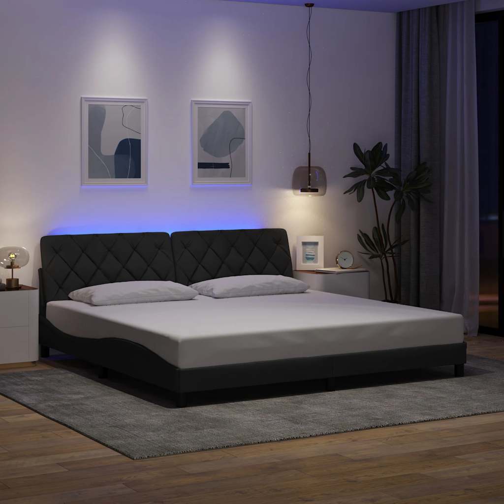 Giroletto con LED senza Materasso 200x200 cm Tessuto - homemem39