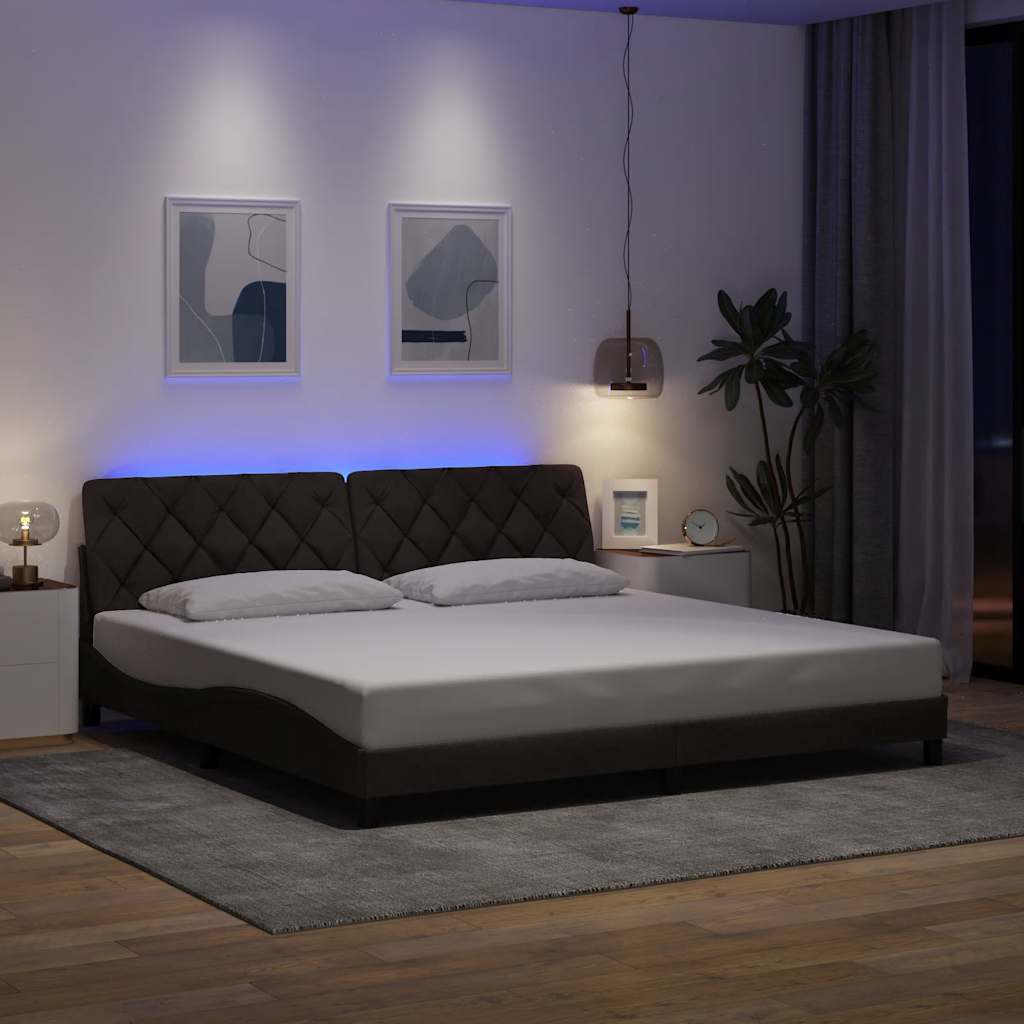 Giroletto con LED senza Materasso 200x200 cm in Tessuto - homemem39