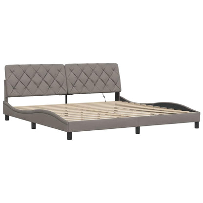 Giroletto con LED senza Materasso Tortora 200x200 cm in Tessuto - homemem39