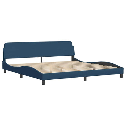 Giroletto con LED senza Materasso Blu 200x200 cm in Tessuto
