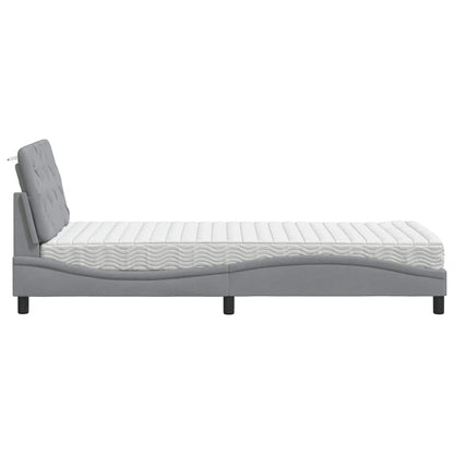 Letto con Materasso Grigio Chiaro 80x200 cm in Tessuto - homemem39