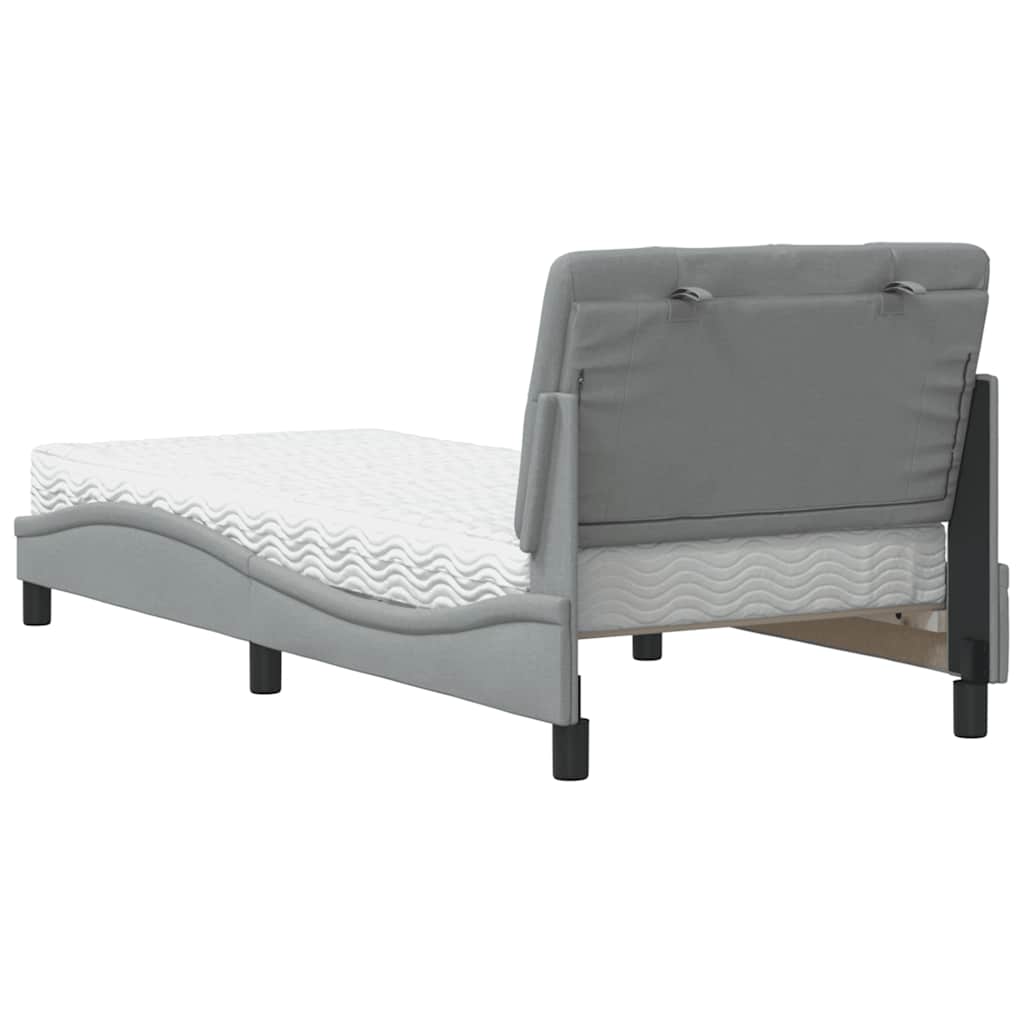 Letto con Materasso Grigio Chiaro 80x200 cm in Tessuto - homemem39