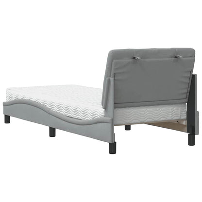 Letto con Materasso Grigio Chiaro 80x200 cm in Tessuto - homemem39