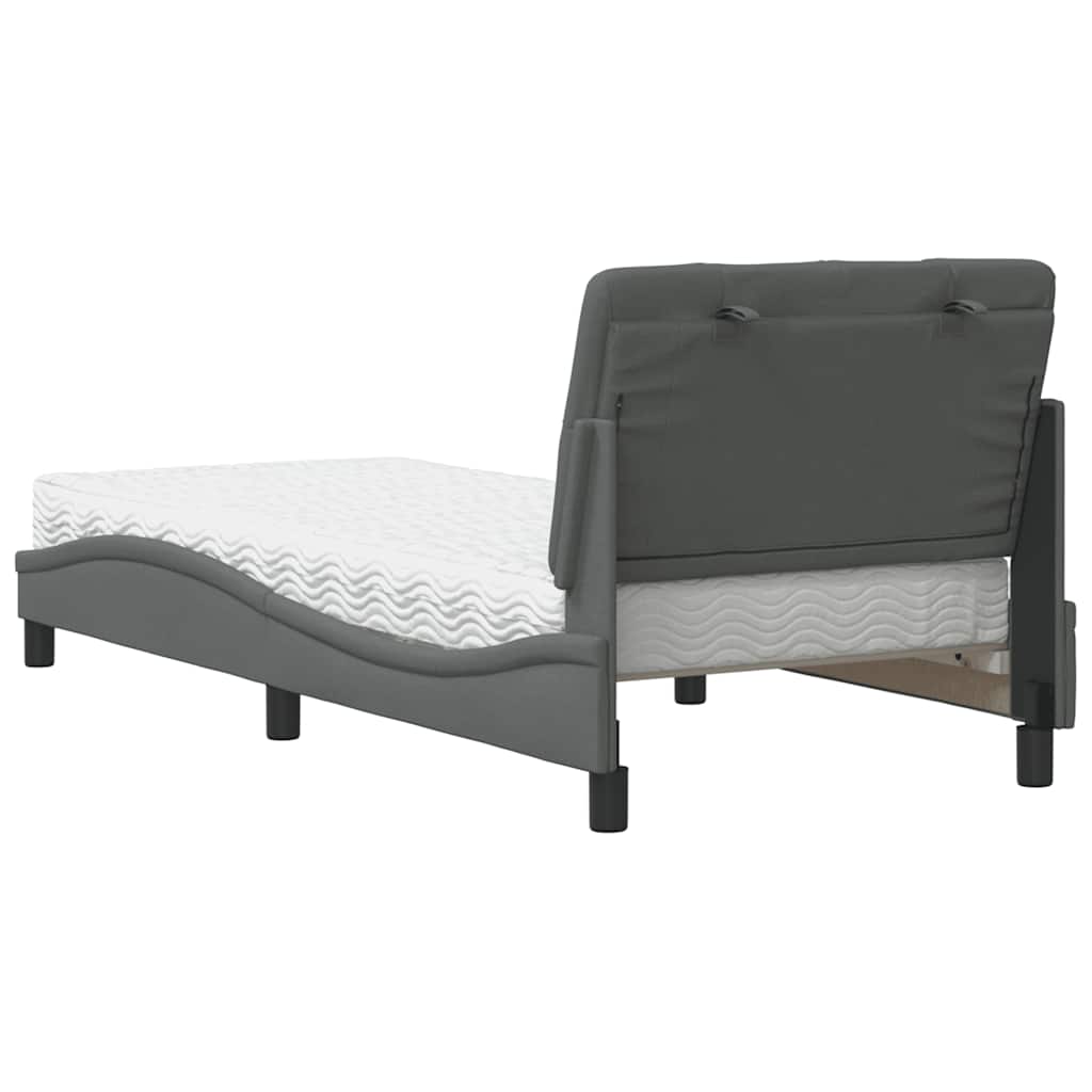 Letto con Materasso Grigio Scuro 80x200 cm in Tessuto