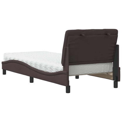 Letto con Materasso Marrone Scuro 80x200 cm in Tessuto