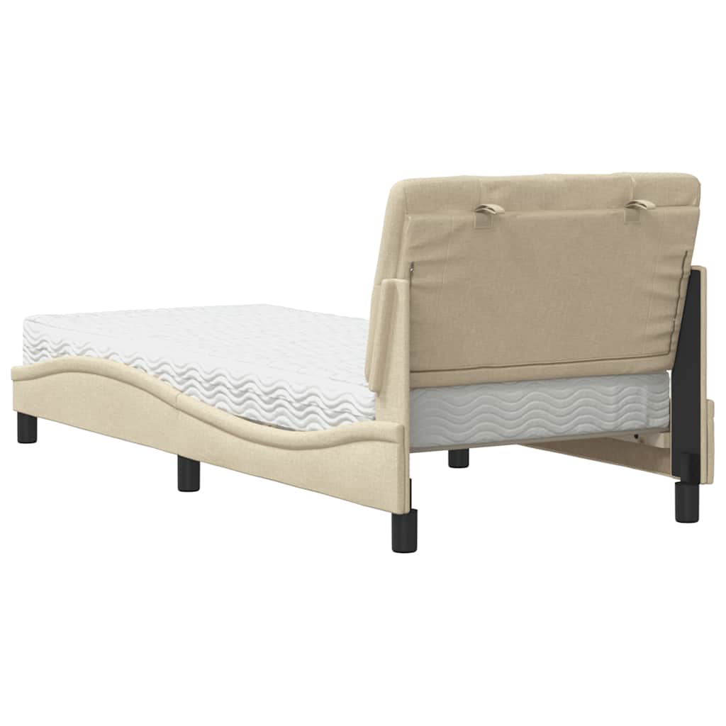 Letto con Materasso Crema 80x200 cm in Tessuto - homemem39