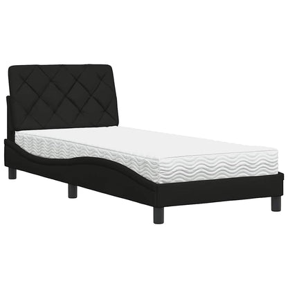 Letto con Materasso Nero 90x190 cm in Tessuto | homemem39