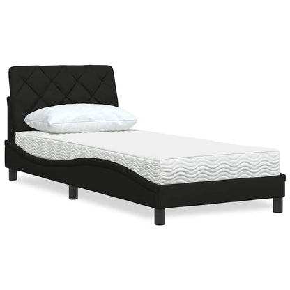 Letto con Materasso Nero 90x190 cm in Tessuto | homemem39