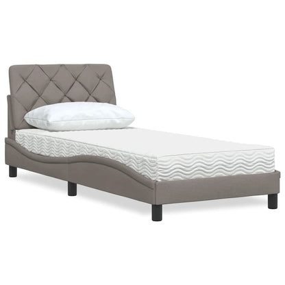 Letto con Materasso Tortora 90x190 cm in Tessuto - homemem39