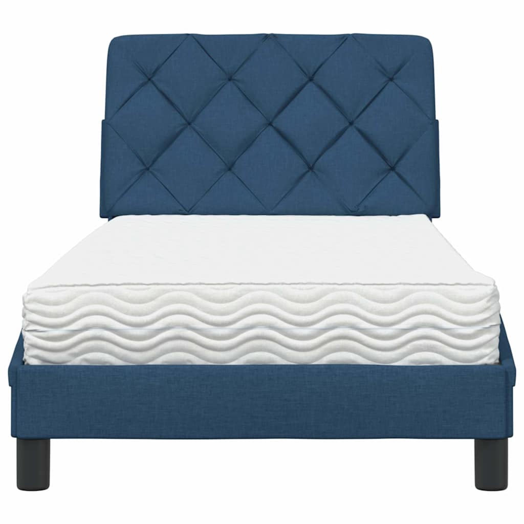 Letto con Materasso Blu 90x190 cm in Tessuto | homemem39