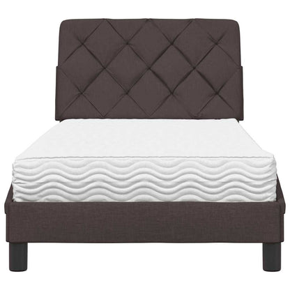 Letto con Materasso Marrone Scuro 90x200 cm in Tessuto - homemem39