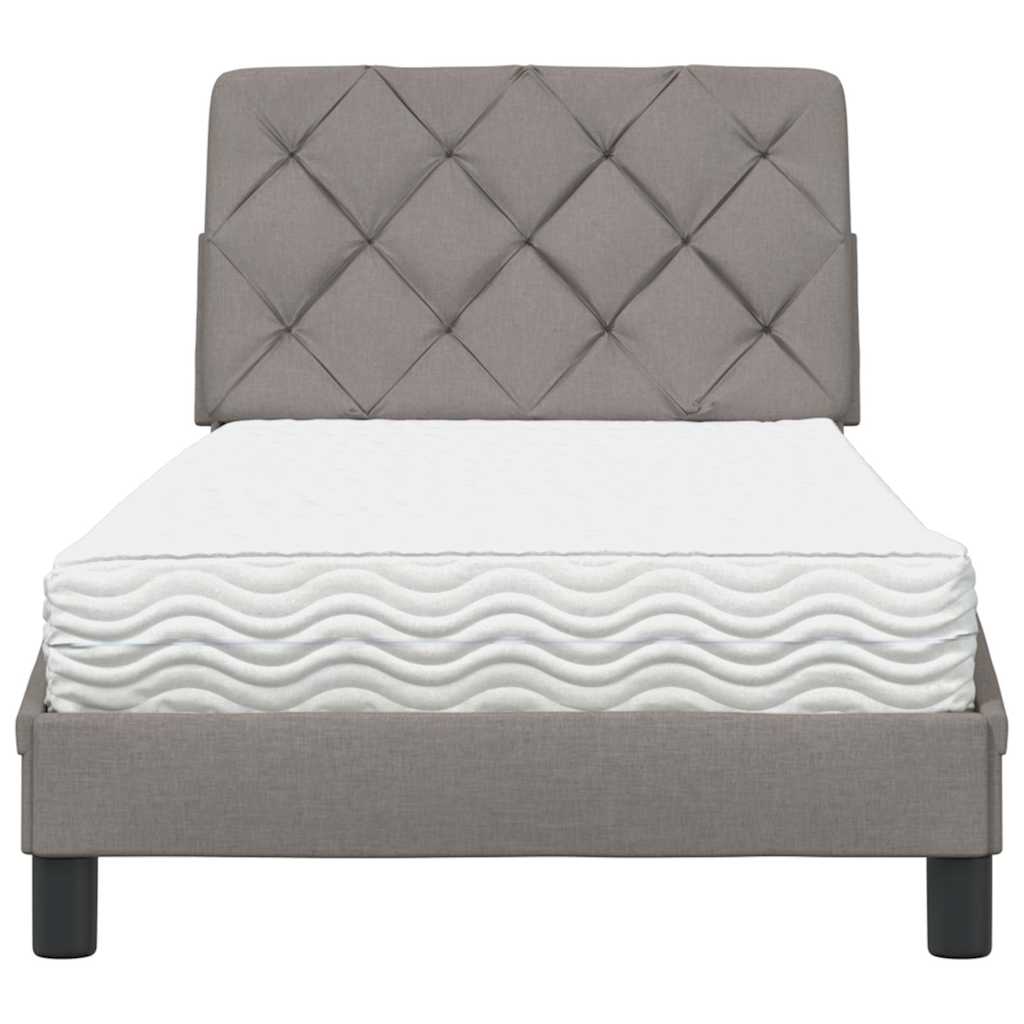 Letto con Materasso Tortora 90x200 cm in Tessuto - homemem39