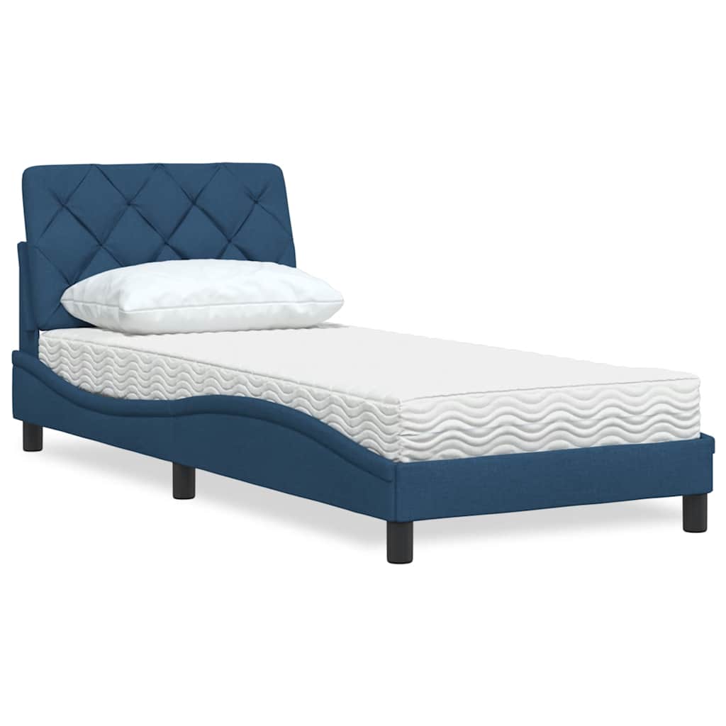 Letto con Materasso Blu 90x200 cm in Tessuto | homemem39
