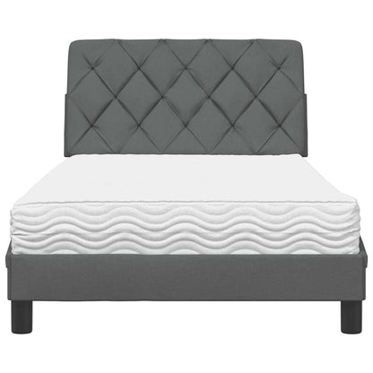 Letto con Materasso Grigio Scuro 100x200 cm in Tessuto - homemem39