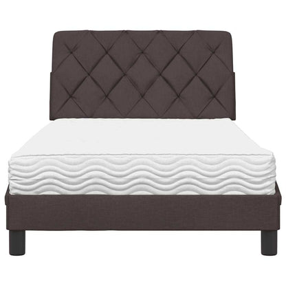 Letto con Materasso Marrone Scuro 100x200 cm in Tessuto - homemem39