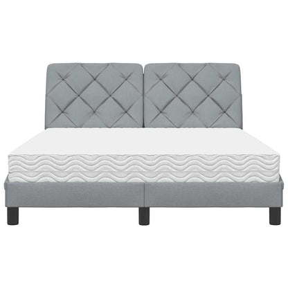 Letto con Materasso Grigio Chiaro 120x200cm Tessuto