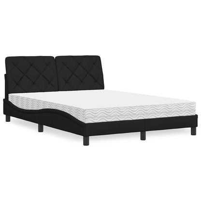 Letto con Materasso Nero 120x200 cm in Tessuto