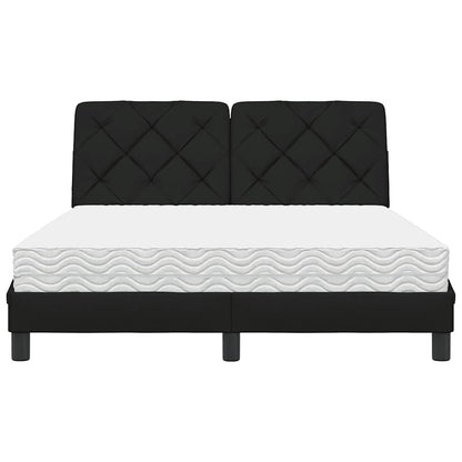 Letto con Materasso Nero 120x200 cm in Tessuto