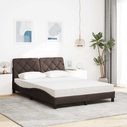 Letto con Materasso Marrone Scuro 120x200cm Tessuto