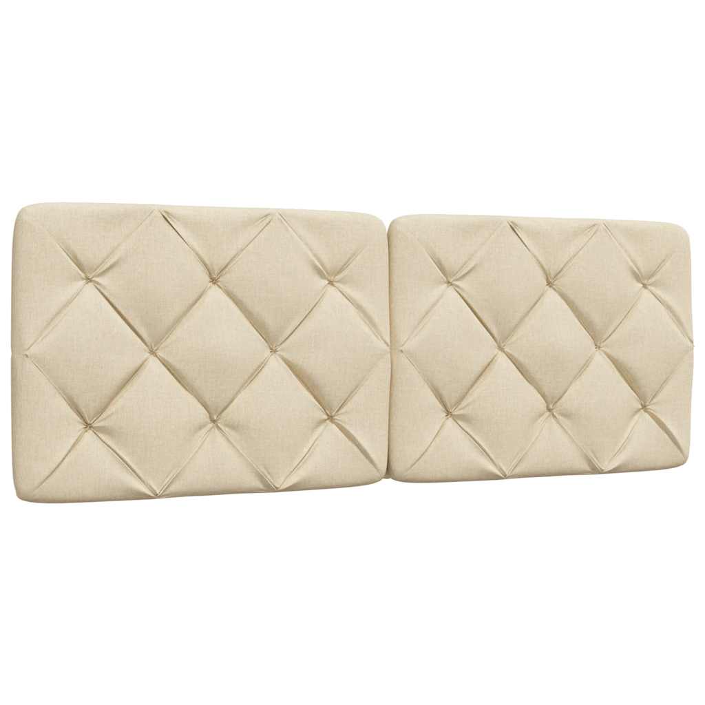 Letto con Materasso Crema 120x200 cm in Tessuto