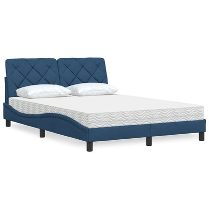Letto con Materasso Blu 120x200 cm in Tessuto