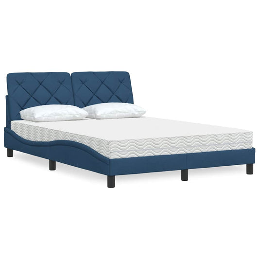Letto con Materasso Blu 120x200 cm in Tessuto