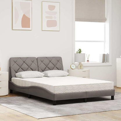 Letto con Materasso Tortora 140x190 cm in Tessuto
