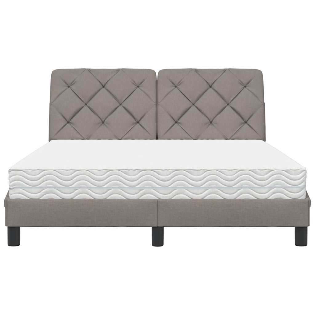 Letto con Materasso Tortora 140x190 cm in Tessuto - homemem39