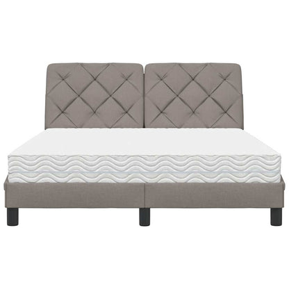 Letto con Materasso Tortora 140x190 cm in Tessuto - homemem39