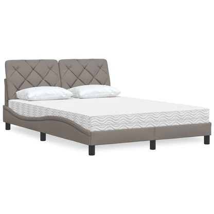 Letto con Materasso Tortora 140x190 cm in Tessuto - homemem39