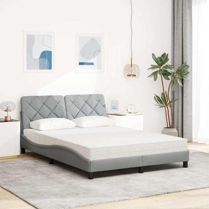Letto con Materasso Grigio Chiaro 140x200cm Tessuto - homemem39