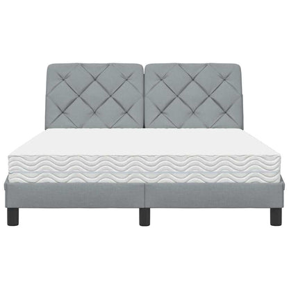 Letto con Materasso Grigio Chiaro 140x200cm Tessuto - homemem39