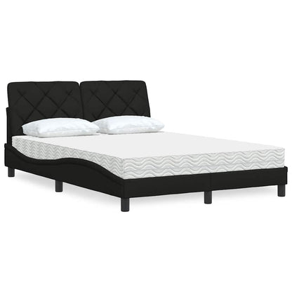 Letto con Materasso Nero 140x200 cm in Tessuto - homemem39