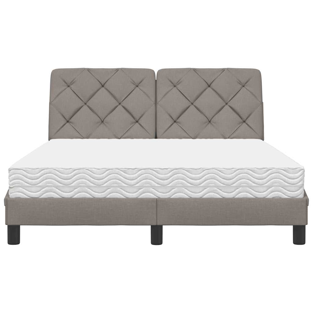 Letto con Materasso Tortora 140x200 cm in Tessuto - homemem39