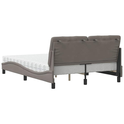 Letto con Materasso Tortora 140x200 cm in Tessuto