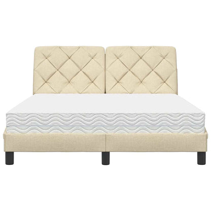 Letto con Materasso Crema 140x200 cm in Tessuto - homemem39