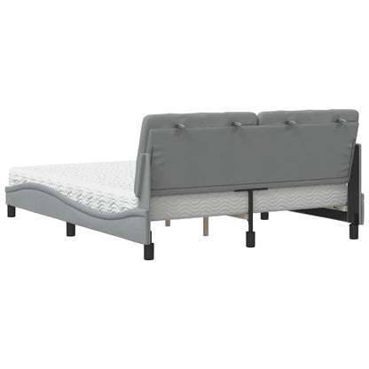 Letto con Materasso Grigio Chiaro160x200 cm Tessuto