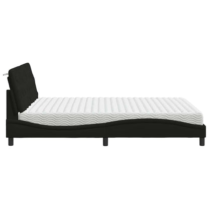 Letto con Materasso Nero 160x200 cm in Tessuto - homemem39