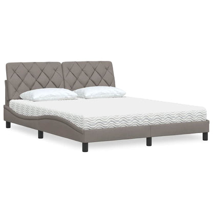 Letto con Materasso Tortora 160x200 cm in Tessuto - homemem39