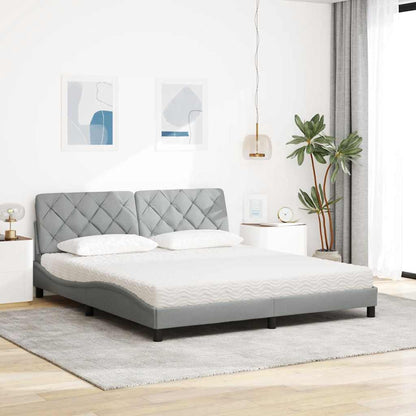 Letto con Materasso Grigio Chiaro180x200 cm Tessuto - homemem39